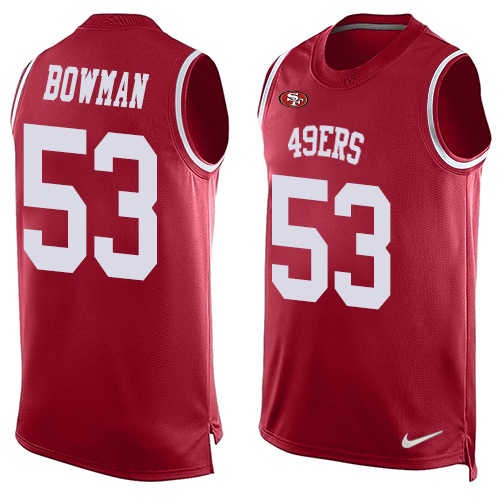 Men's Limited NaVorro Bowman Nike Jersey Red - #53 Player Name & Number Tank Top NFL San Francisco 49ers